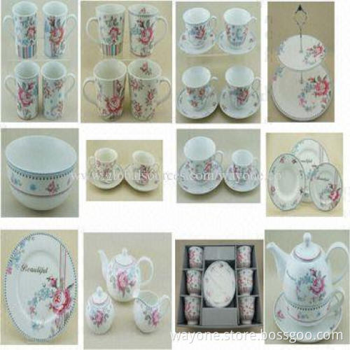 Fine China Mugs with Flower Motif and 11oz Volume, Best Choice for Promotions and Gifts, Food Safe